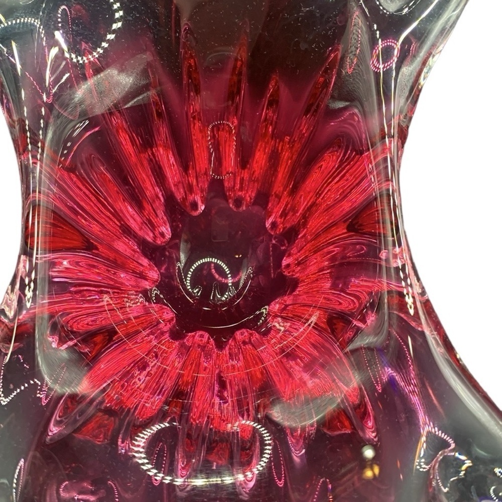 Art Glass Vintage bowl, red/cranberry color, by Egermann, Czech Republic. - Picture 8 of 9